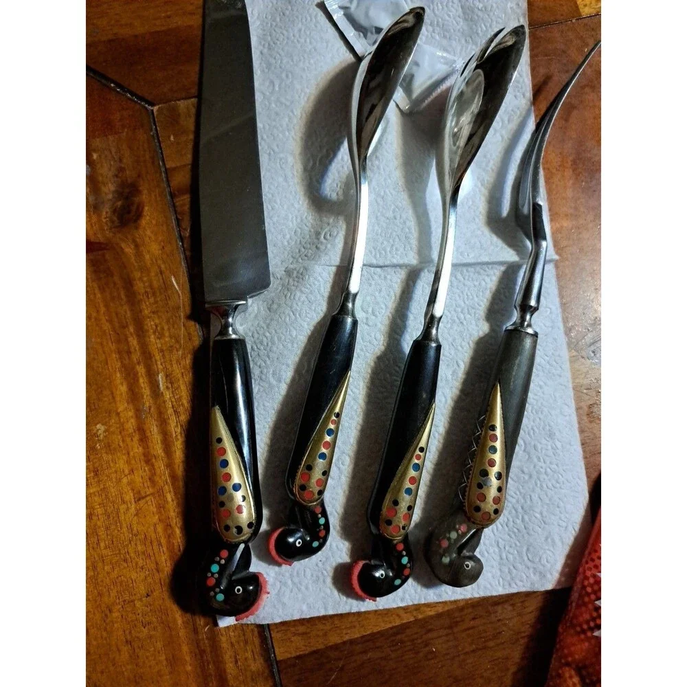 Vintage  Haddad Jezzin Serving Cutlery Set Of 4